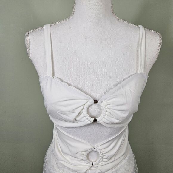 NWT Fashion Nova Charming Illusions Lace Maxi Dress – White XL - Picture 3 of 15